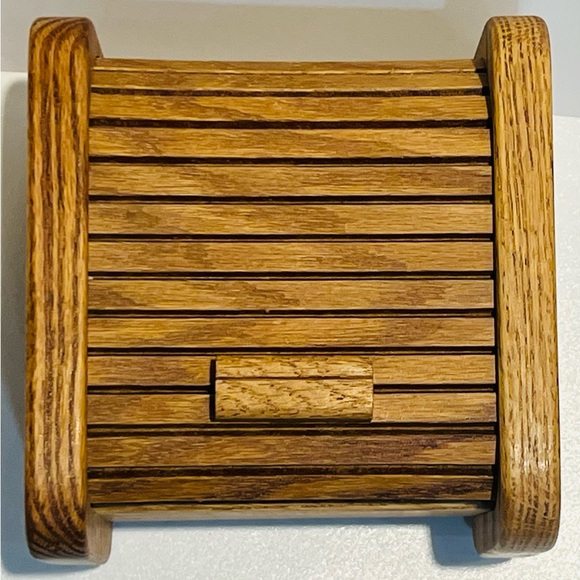 Vintage Matrix Roll-top Recipe Box, Classic Oak - Picture 2 of 12